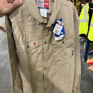 Mens Fire resistant Khaki Workshirt